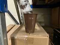 Partij zinc potten h12,5cm without handle brown (2000x) - afbeelding 1 van  6