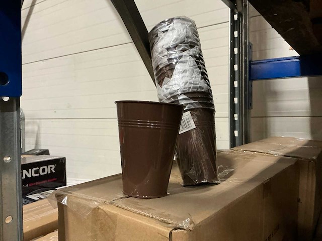 Partij zinc potten h12,5cm without handle brown (2000x) - afbeelding 2 van  6