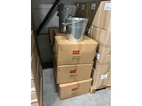 Partij zinken emmers met houten handvat (hoogte 27cm) (120x) - afbeelding 2 van  5