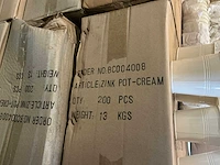 Partij zinken potten cream h8,5xd8,5cm (3750x) - afbeelding 4 van  6