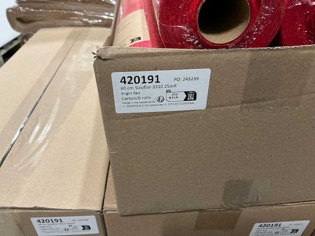 Partij zwartz sizoflor 60cm 25mr bright red (44x) - afbeelding 3 van  3