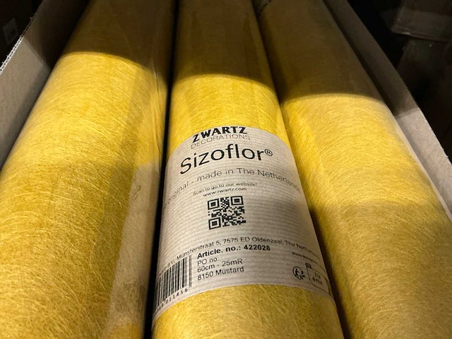 Partij zwartz sizoflor 60cm 25mr mustard (18x) - afbeelding 2 van  4