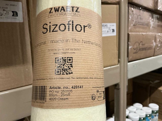 Partij zwartz sizoflor 60cm 4020 25mr cream (22x) - afbeelding 2 van  4