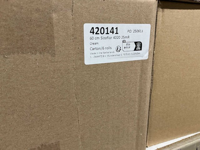 Partij zwartz sizoflor 60cm 4020 25mr cream (22x) - afbeelding 4 van  4