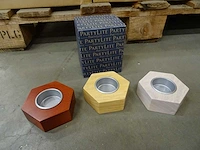Partylite - p92782 - wood hexagon tealight candle trio (216x)