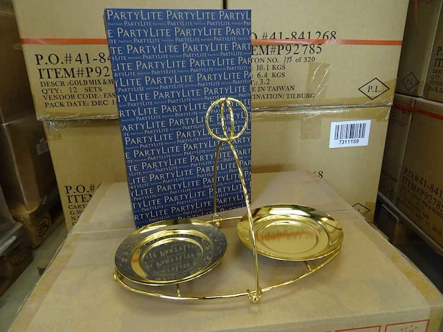 Partylite - p92785 - gold mix & mingle double jar display stand (144x) - afbeelding 1 van  4