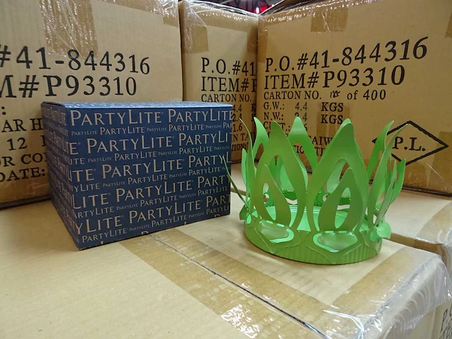 Partylite - p93310 - lotus jar holder - green (348x) - afbeelding 1 van  4