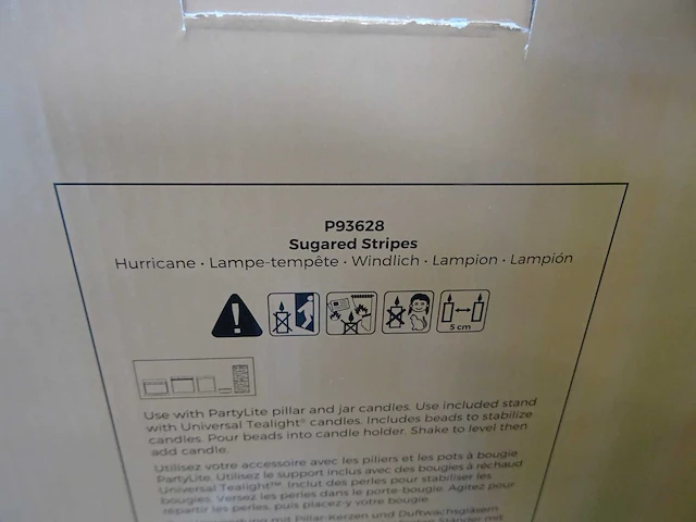 Partylite - p93628 - sugared stripes hurricane (64x) - afbeelding 4 van  6