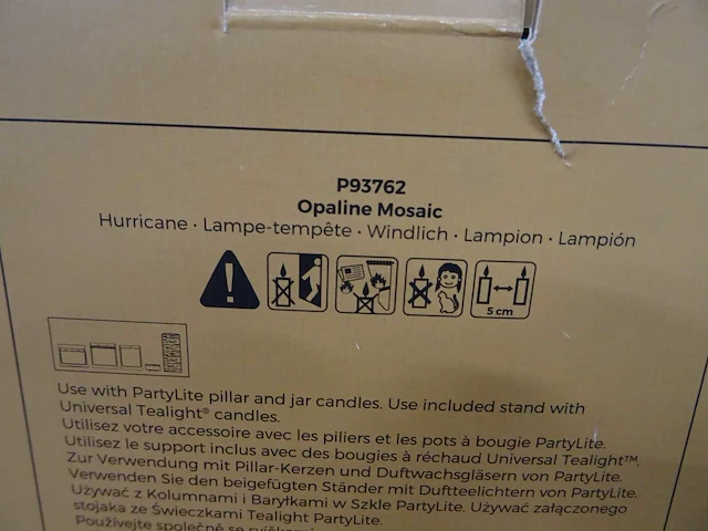 Partylite - p93762 - opaline mosaic hurricane (180x) - afbeelding 3 van  5