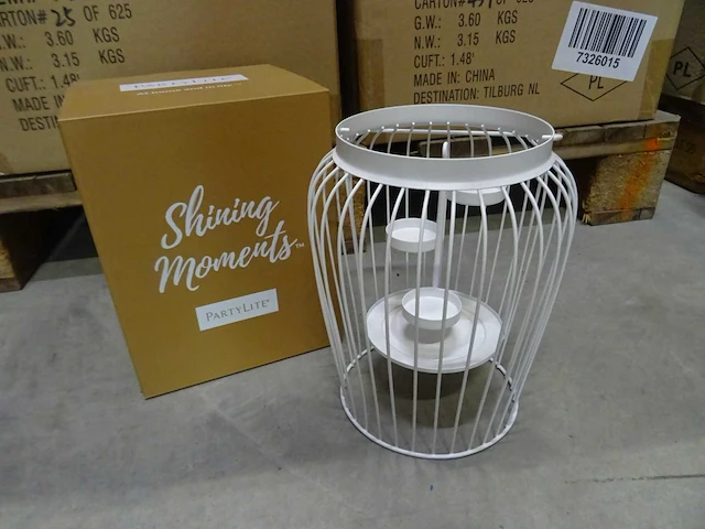 Partylite - p93773 - white curved lantern (96x) - afbeelding 1 van  4