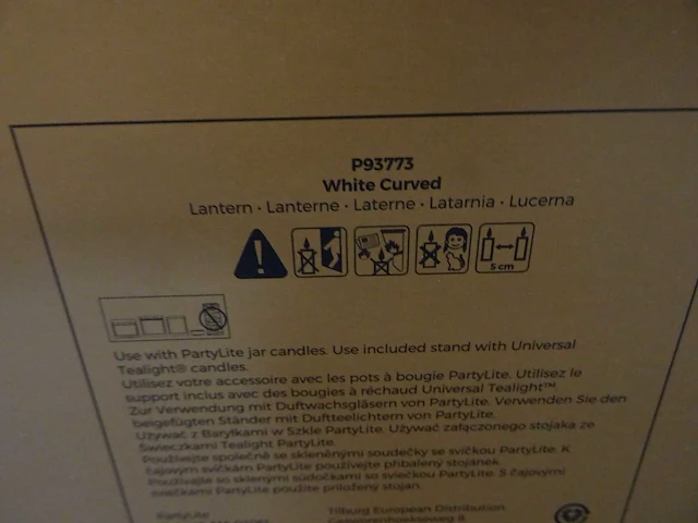 Partylite - p93773 - white curved lantern (96x) - afbeelding 2 van  4