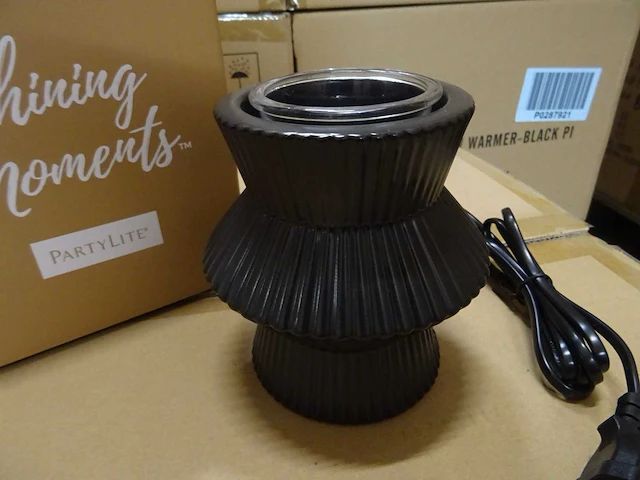 Partylite - p93845e - scentglow warmer - black pinstripes (216x) - afbeelding 2 van  5