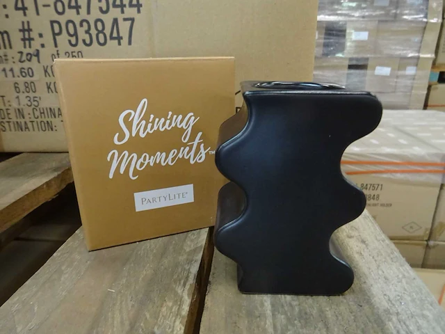 Partylite - p93847 - curvy black tealight/smartscents holder (192x) - afbeelding 1 van  3