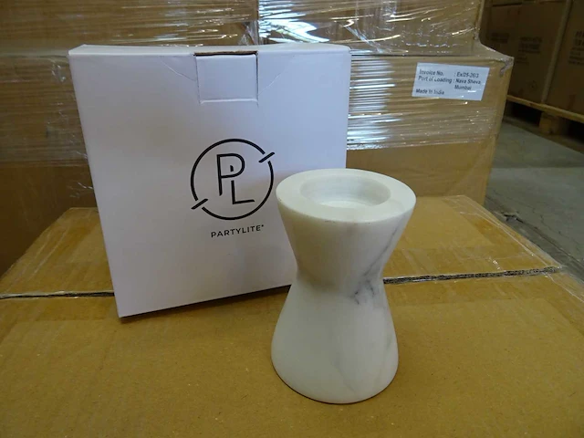 Partylite - p93927 - natural marble candle holder (300x) - afbeelding 1 van  4