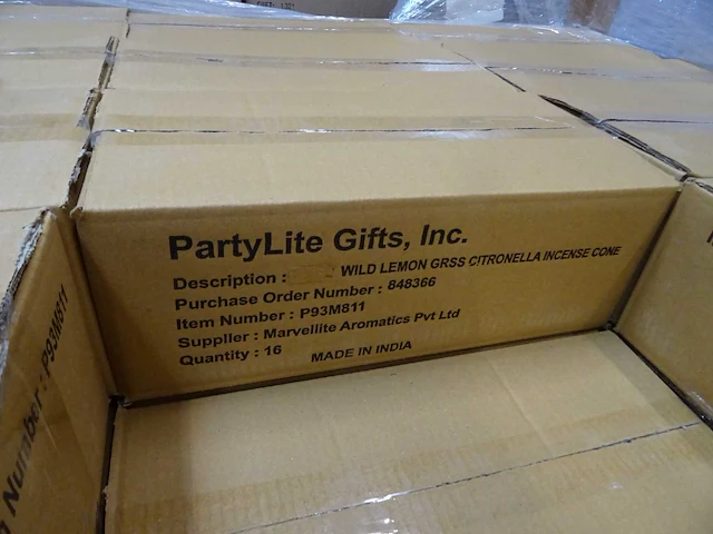 Partylite - p93m811 - wild lemon grass citronella incense cones (208x) - afbeelding 2 van  2