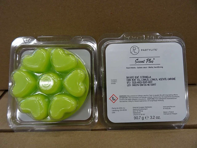 Partylite - shy1093 - mint citronella scent plus heart melts (300x) - afbeelding 1 van  2
