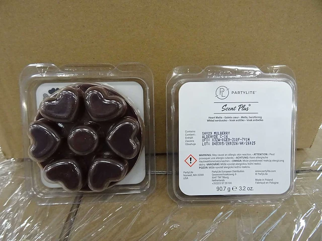 Partylite - shy29 - mulberry scent plus heart melts (300x) - afbeelding 1 van  3
