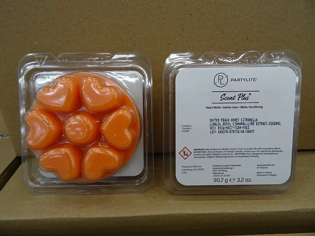 Partylite - shy709 - peach honey citronella scent plus heart melts (240x) - afbeelding 1 van  2