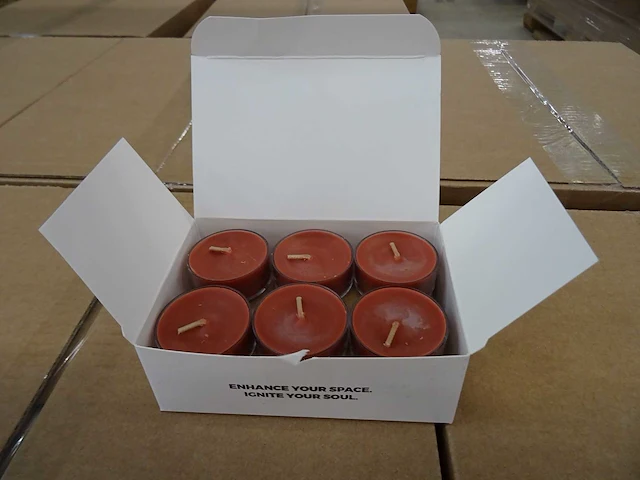 Partylite - v042032 - bonfire bourbon universal tealight candles 12pc (480x) - afbeelding 1 van  2