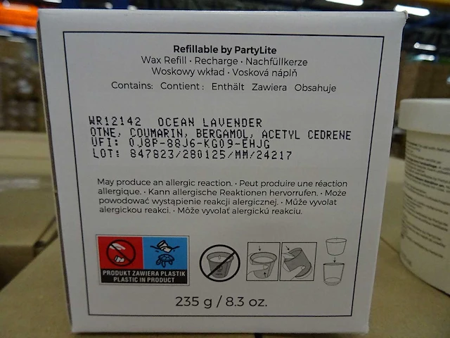 Partylite - wr12142 - ocean lavender candle refill (400x) - afbeelding 3 van  4