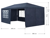 Partytent 3 x 6m blauw - afbeelding 9 van  13