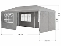 Partytent 3 x 6m grijs - afbeelding 9 van  13