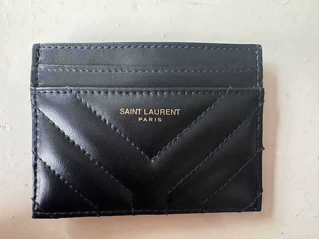 Pasjeshouder, saint laurent paris, quilted leather, zwart - afbeelding 1 van  3