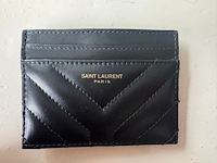 Pasjeshouder, saint laurent paris, quilted leather, zwart