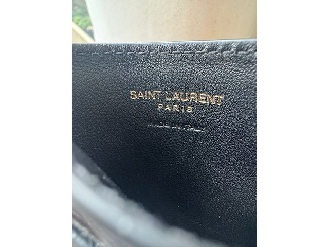 Pasjeshouder, saint laurent paris, quilted leather, zwart - afbeelding 2 van  3