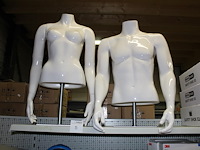 Paspoppen bovenlichaam op standaard. man en vrouw