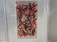 Pastel op papier, theo wolvecamp, abstracte compositie "cobra" - afbeelding 1 van  6