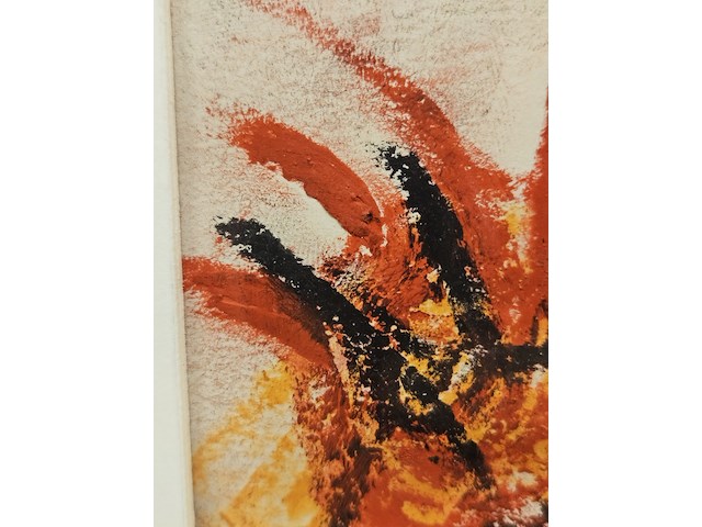 Pastel op papier, theo wolvecamp, abstracte compositie "cobra" - afbeelding 6 van  6