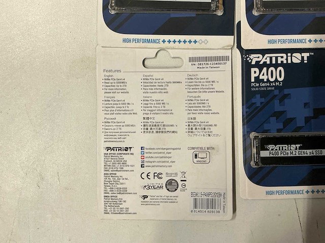 Patriot p400 pcie gen4 x4 m.2 512gb (6x) - afbeelding 2 van  2