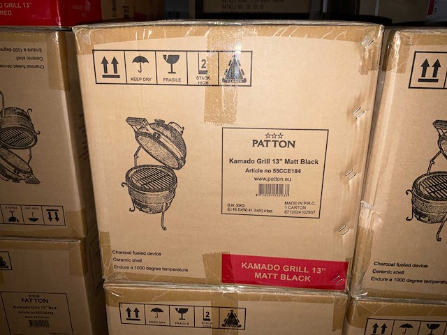 Patton kamado houtskool bbq 13inch mat zwart (55cce184) - afbeelding 3 van  3