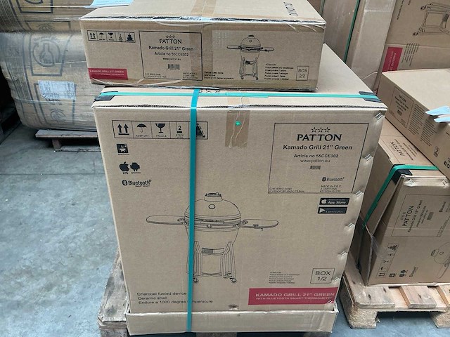 Patton kamado houtskool bbq 21 inch groen (55cce302) - afbeelding 4 van  4