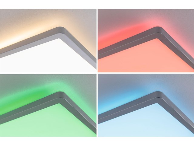 Paulmann led-paneel atria shine backlight hoekig 20w 2000lm rgbw chroom - afbeelding 2 van  4