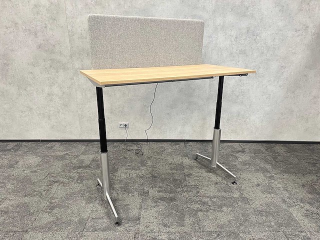 Paustian a-one hæve sænkebord - elektrisch zit-sta bureau 160x80 met scheidingswand - afbeelding 1 van  17