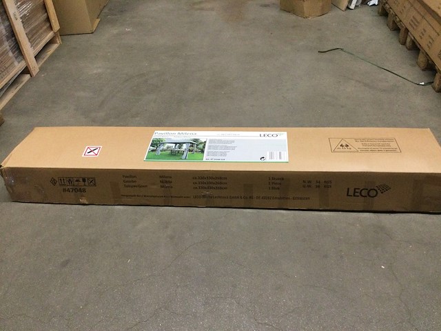 Paviljoentent 330x330x268 cm leco, milena, licht grijs - afbeelding 2 van  5