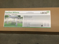 Paviljoentent 330x330x268 cm leco, milena, licht grijs - afbeelding 3 van  5