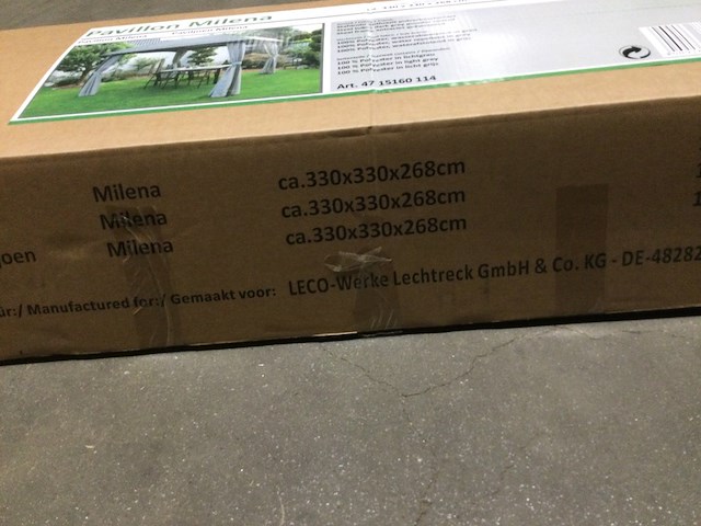 Paviljoentent 330x330x268 cm leco, milena, licht grijs - afbeelding 4 van  5