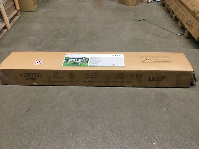 Paviljoentent 330x330x268 cm leco, milena, licht grijs - afbeelding 2 van  5