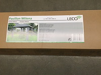 Paviljoentent 330x330x268 cm leco, milena, licht grijs - afbeelding 3 van  5