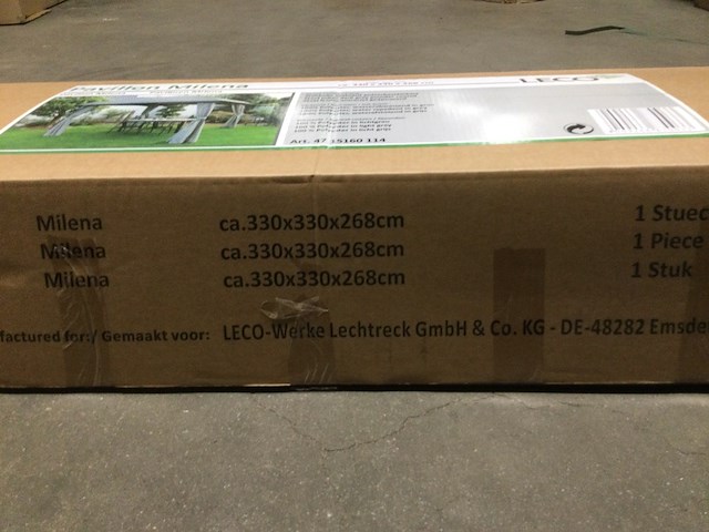 Paviljoentent 330x330x268 cm leco, milena, licht grijs - afbeelding 5 van  5