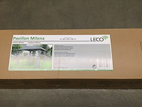 Paviljoentent 330x330x268 cm leco, milena, licht grijs - afbeelding 3 van  5