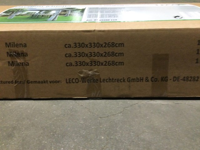Paviljoentent 330x330x268 cm leco, milena, licht grijs - afbeelding 5 van  5