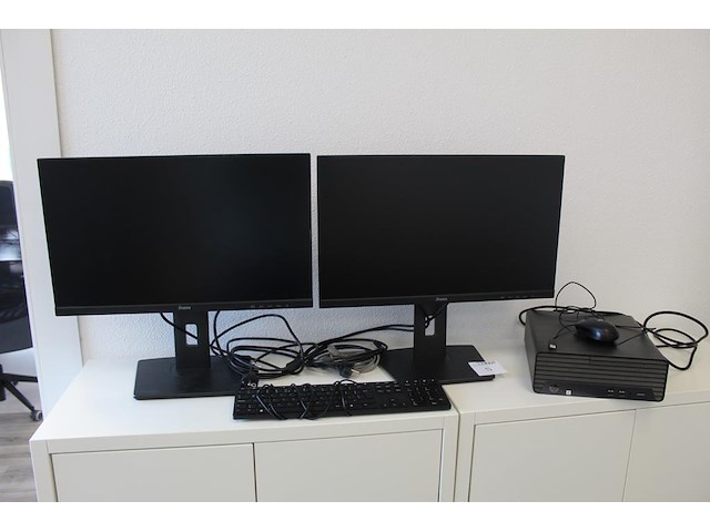 Pc configuratie hp prodesk 400 g& small form factor pc met twee beeldschermen iiyama xub2493hs, toetsenbord... - afbeelding 1 van  4
