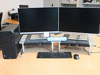Pc opstelling hp z2 tower g9, i9, 13900k, ram 32gb, grafische kaart 6gb, 1tb opslag v.v. twee 24 inch monit...