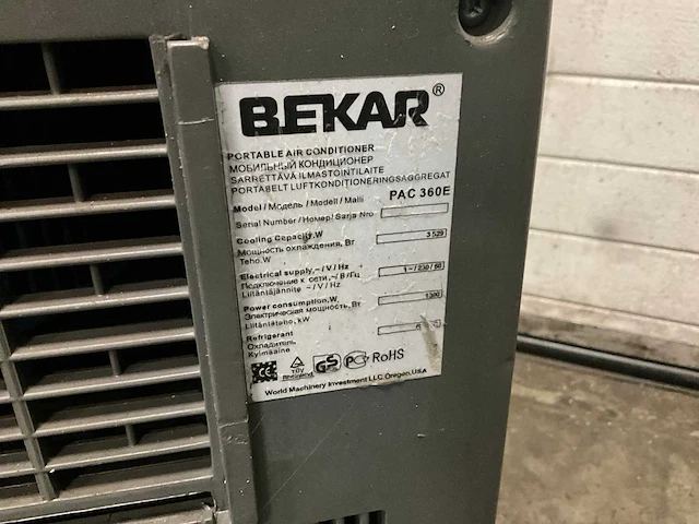 Pecar pac 360e mobiele airco - afbeelding 5 van  5