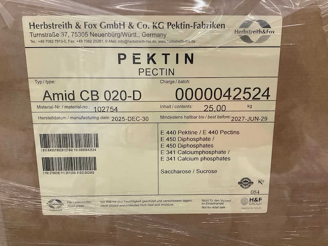 Pectin (e 440) 25kg (15x) - afbeelding 2 van  4