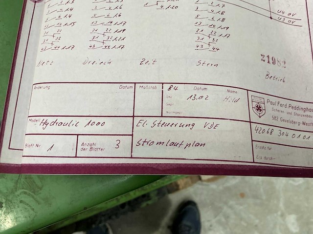 Peddinghaus hydraulic 1000 ponsmachine 100ton - afbeelding 8 van  18